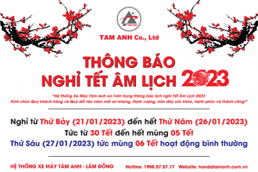 THÔNG BÁO VỀ VIỆC NGHỈ LỄ TẾT NGUYÊN ĐÁN NĂM QUÝ MÃO 2023