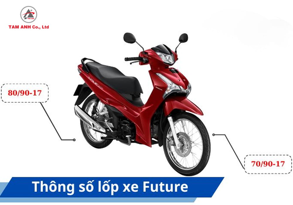 Lốp xe Future được trang bị mâm 17 inch và sử dụng lốp có săm nguyên bản theo xe