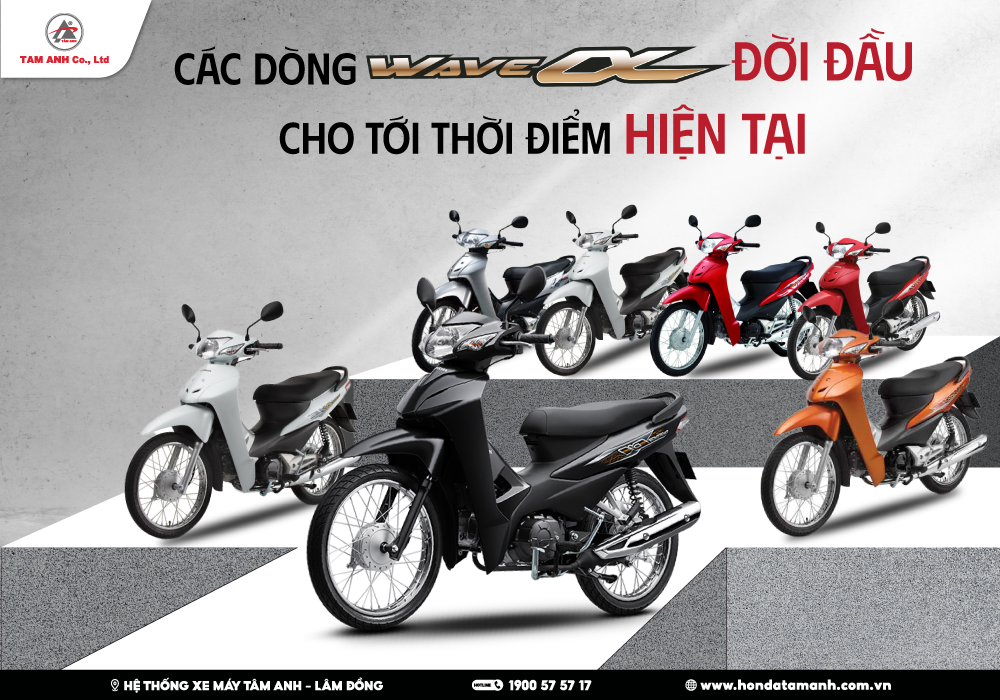 các dòng xe wave alpha đời đầu cho đến thời điểm hiện tại