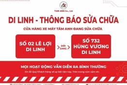 Thông báo dời địa điểm cửa hàng xe máy Tâm Anh Di Linh