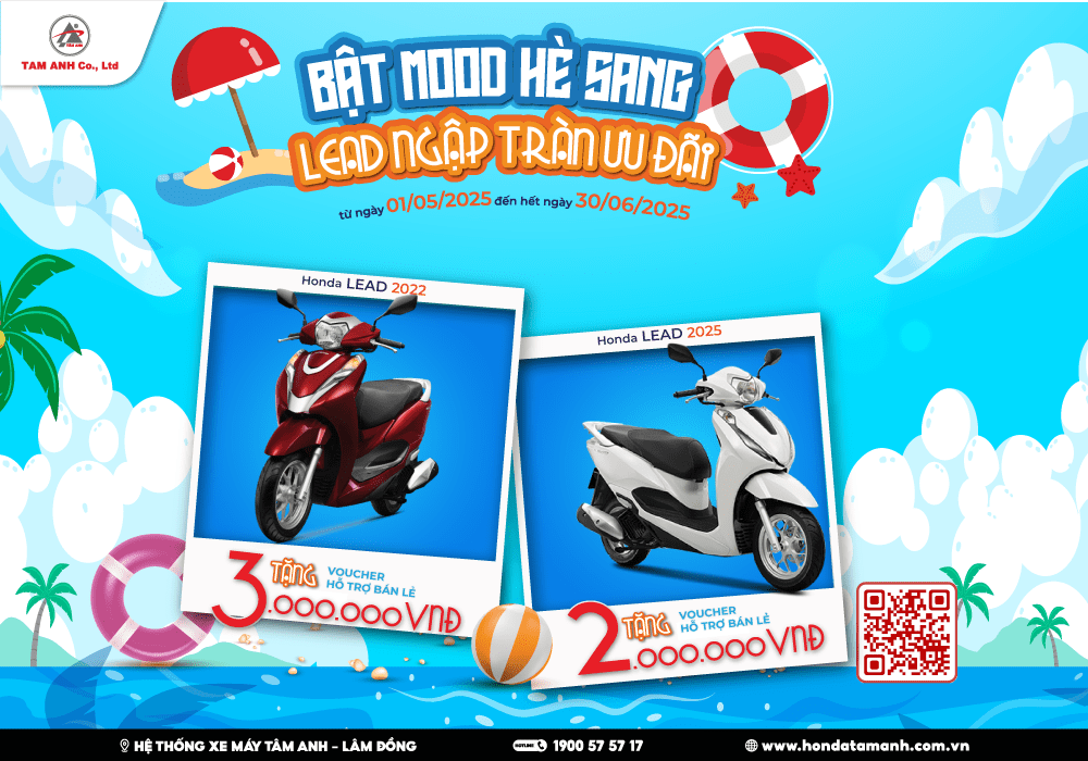 Ưu đãi tháng 6 dòng Honda Lead tại HEAD Tâm Anh