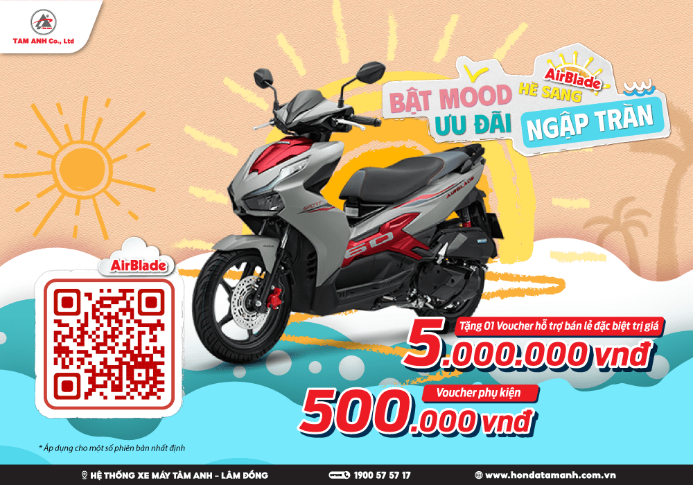 Sở hữu Honda Air Blade cùng hàng loạt ưu đãi trong tháng 6 này đến từ HEAD Tâm Anh