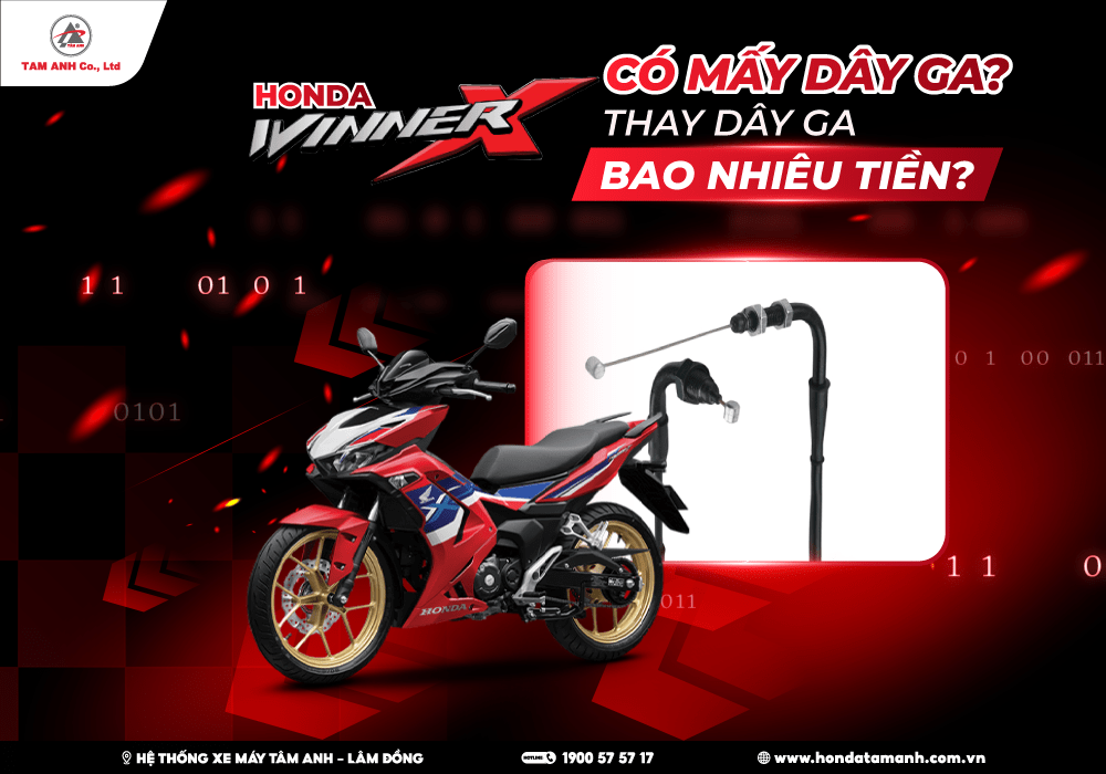 Honda Winner X được trang bị hệ thống dây ga đôi gồm dây kéo và dây trả
