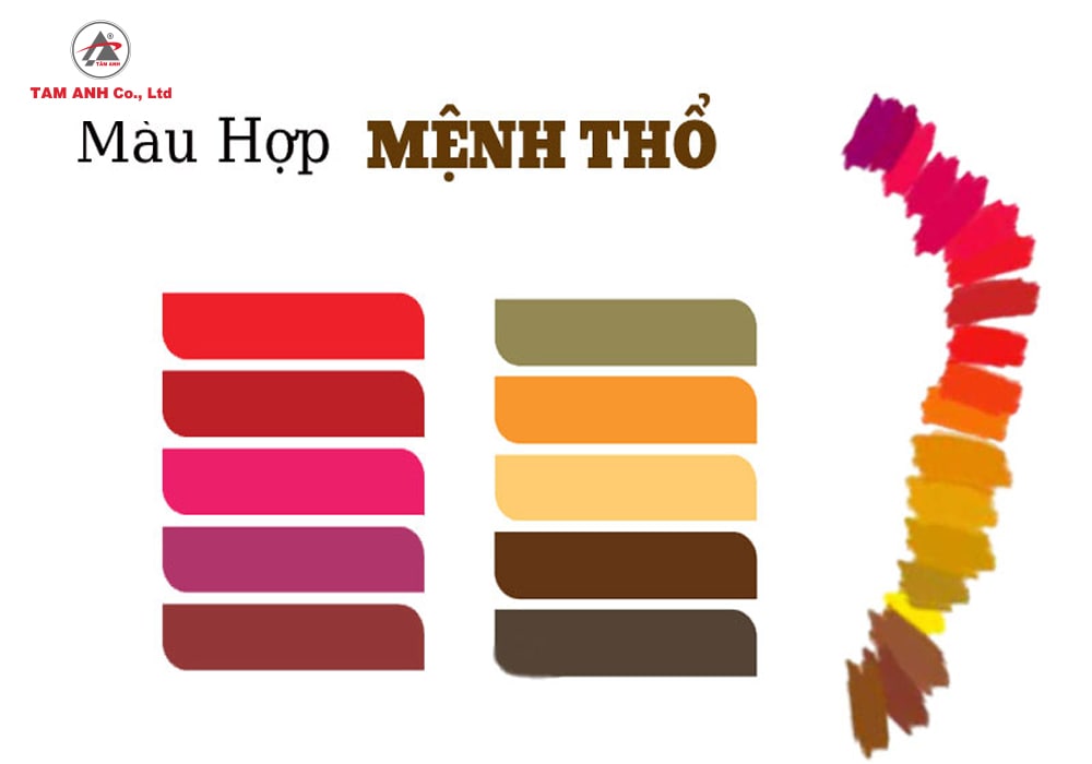 Bảng màu hợp với người mệnh Thổ