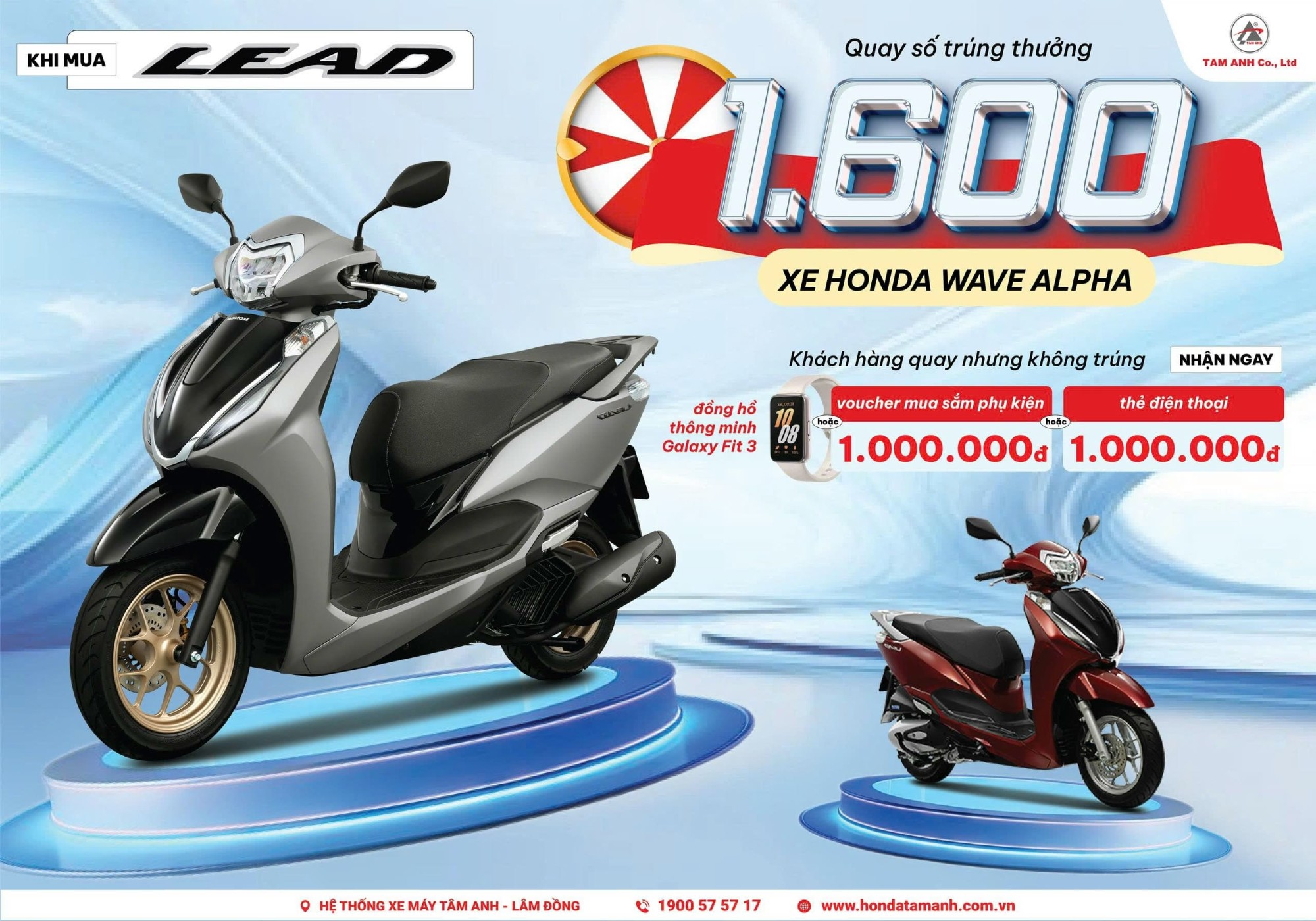 Ưu đãi tháng 12 dòng Honda Lead tại HEAD Tâm Anh