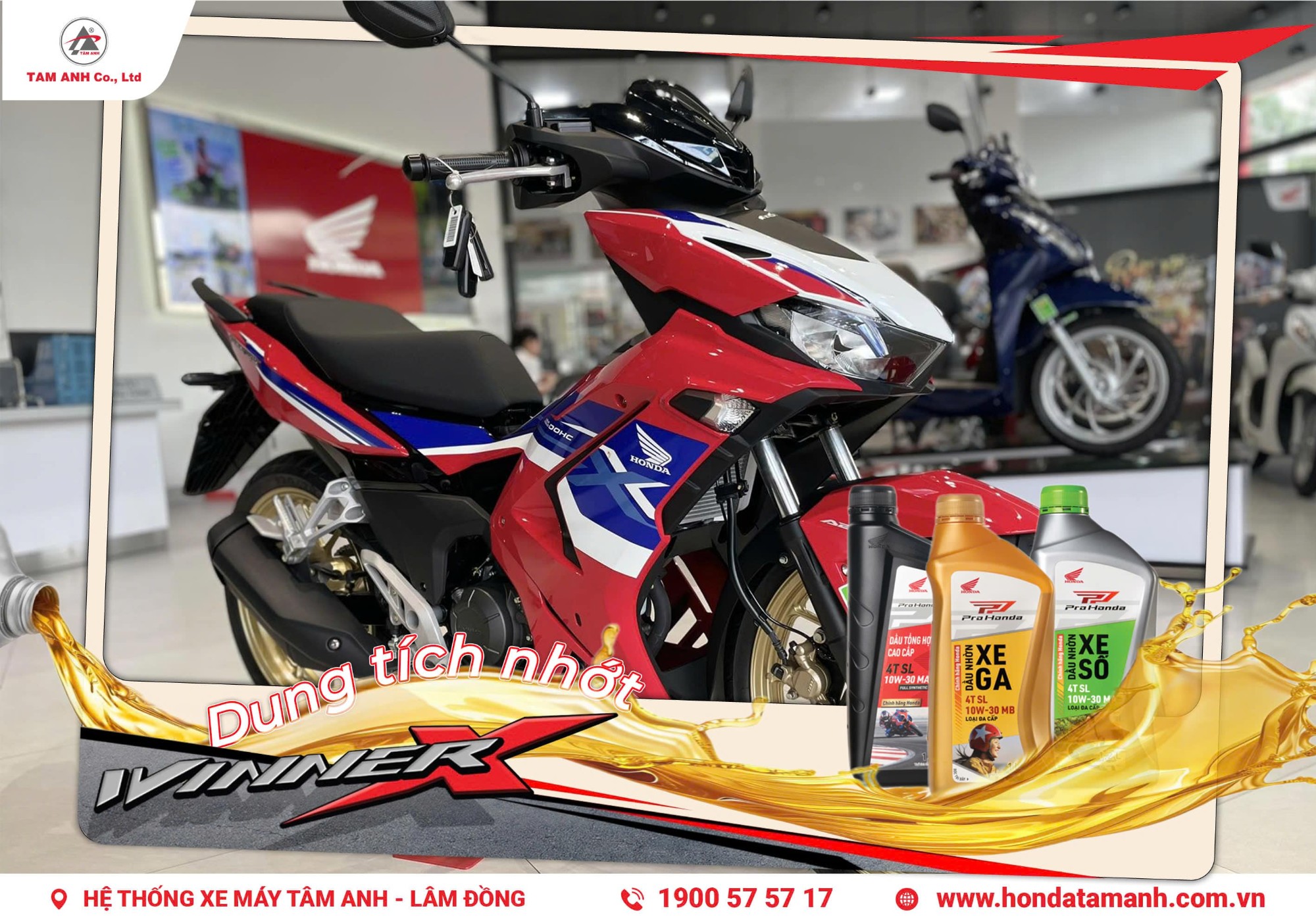 Theo thông tin chính thức từ Honda, dung tích Winner X là 1,3 lít
