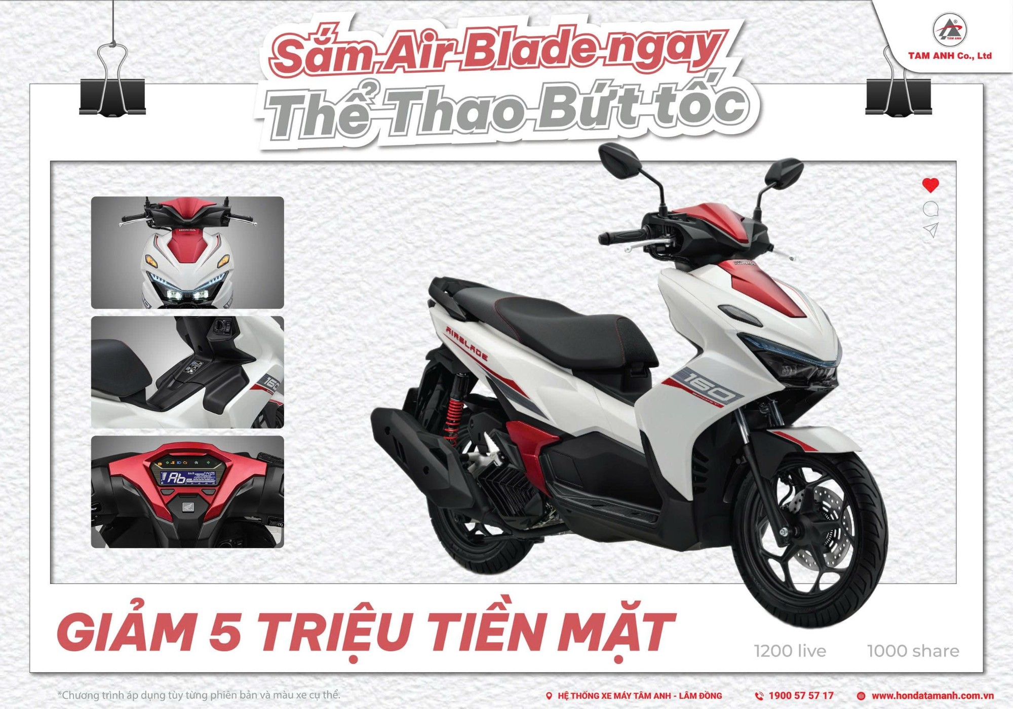 Ưu đãi tháng 11 dòng Air Blade tại HEAD Tâm Anh