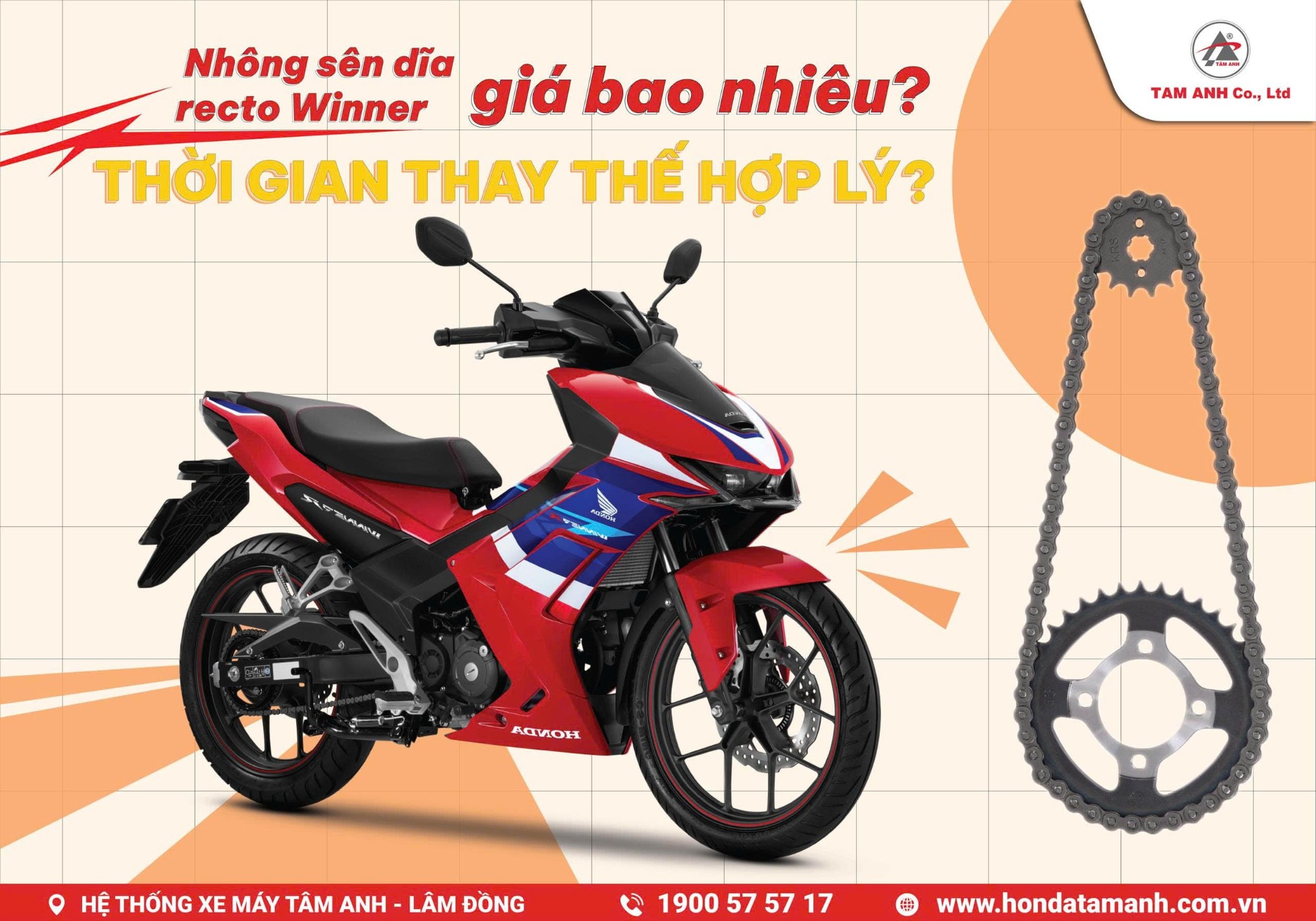 Nhông sên dĩa recto winner giá bao nhiêu và thời gian thay thế hợp lý